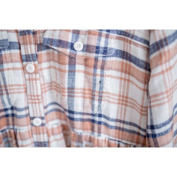 American Eagle NWOT Women’s Plaid Flannel Babydoll Shirt Dress Button-Down SZ S - Picture 4 of 9